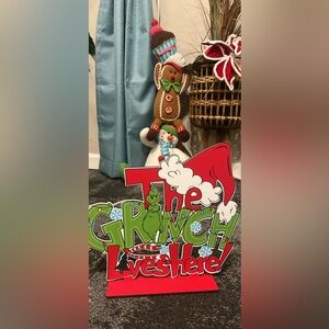 The Grinch Holiday Sign - Red and Green
